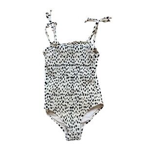 Shade‎ Critters Swimsuit Kids White Black Dalmatian Smocked One Piece SIZE 3T